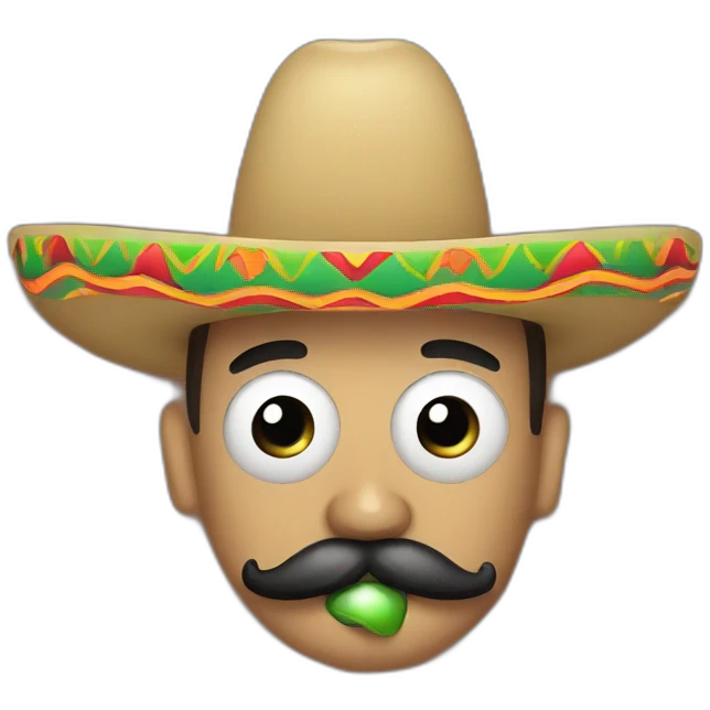 mexican with mustache and maracas emoji