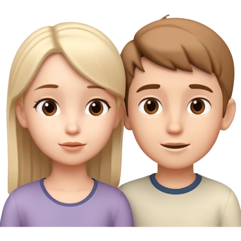 generate realistic detailed boy and girl talks 3d style  emoji