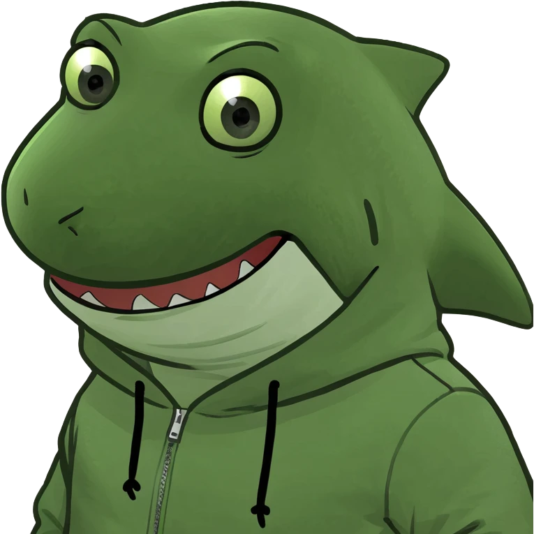 Shark wearing a hoodie emoji