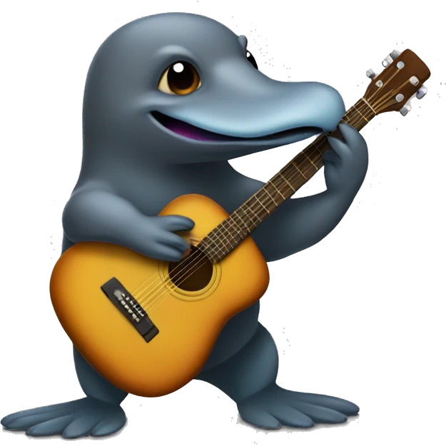 Platypus with a guitar emoji