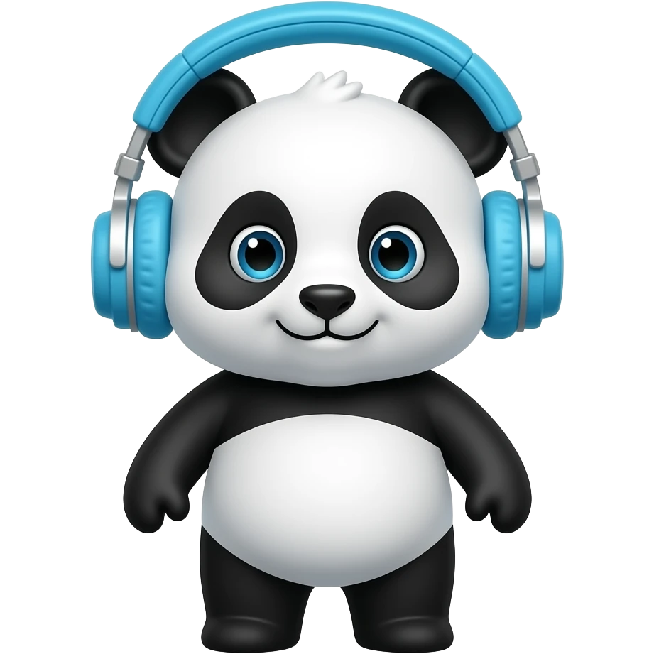 Create me a panda with headphones emoji