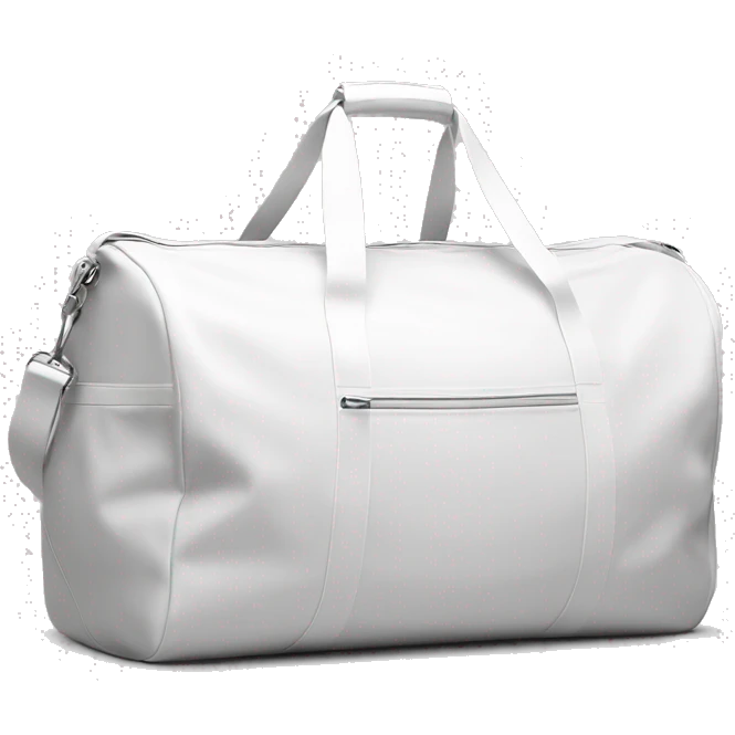 all white duffle bag with white strap emoji