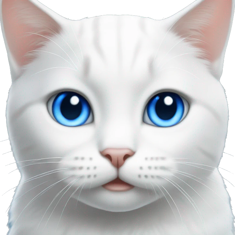 White cat with Blue eyes cute emoji