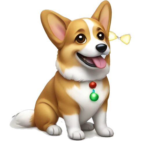 Corgi dog with christmas lights  emoji