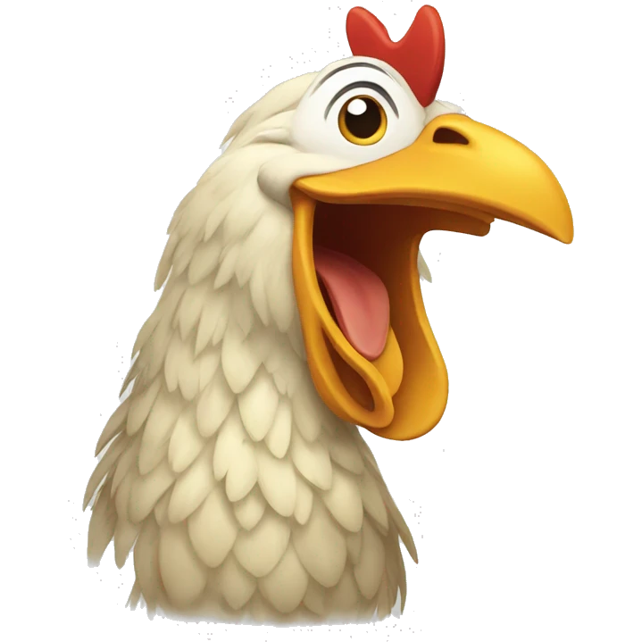 laughing chicken emoji
