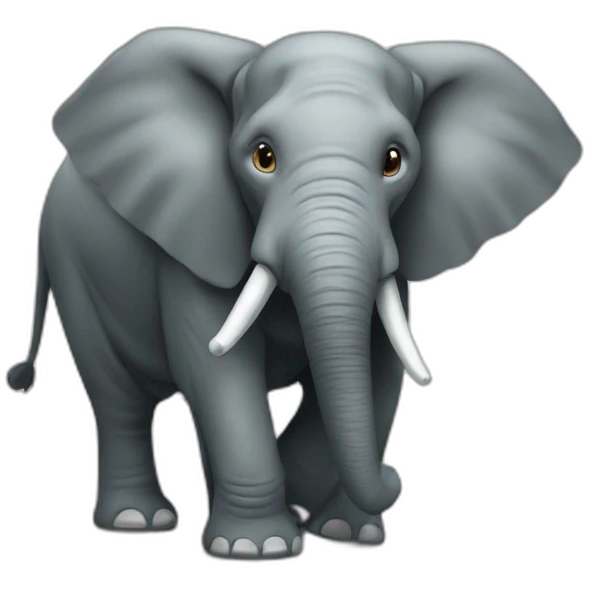Chat sur éléphant emoji