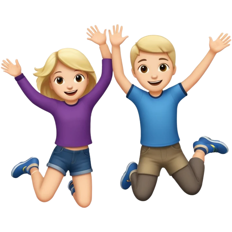 Kids jumping emoji