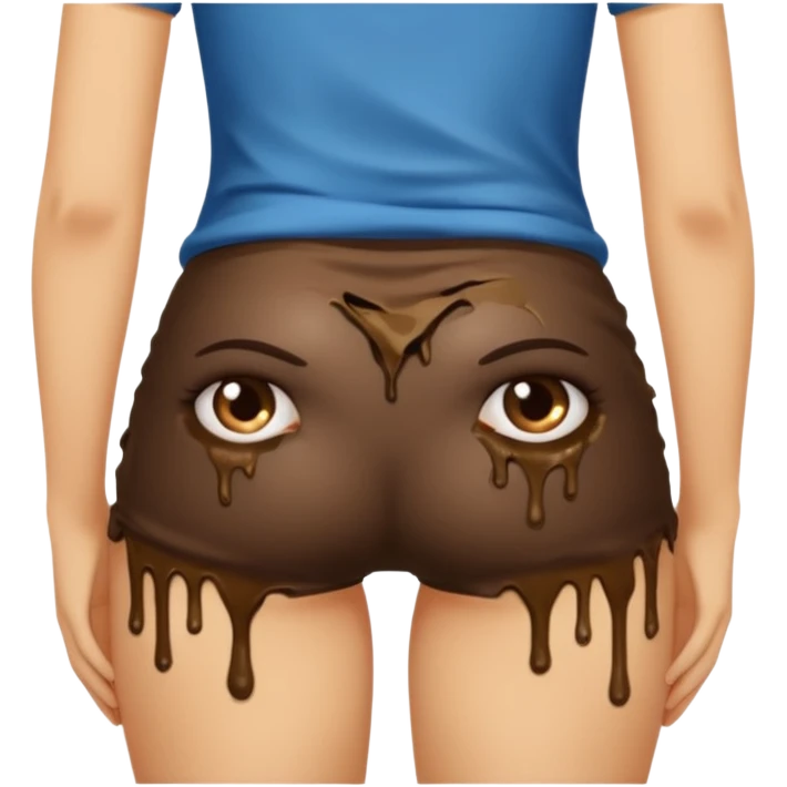 Girl wiping her butt after pooping and it’s messy emoji