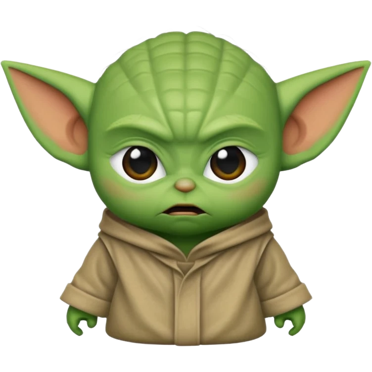 Baby yoda emoji style, angry emoji