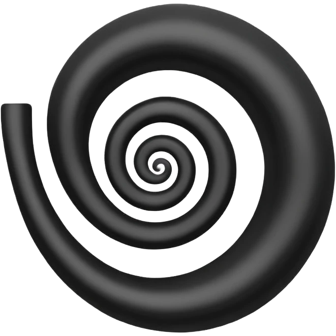 Triple arm spiral, black and white, symbol emoji
