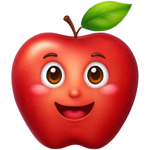 Manzana con cara emoji