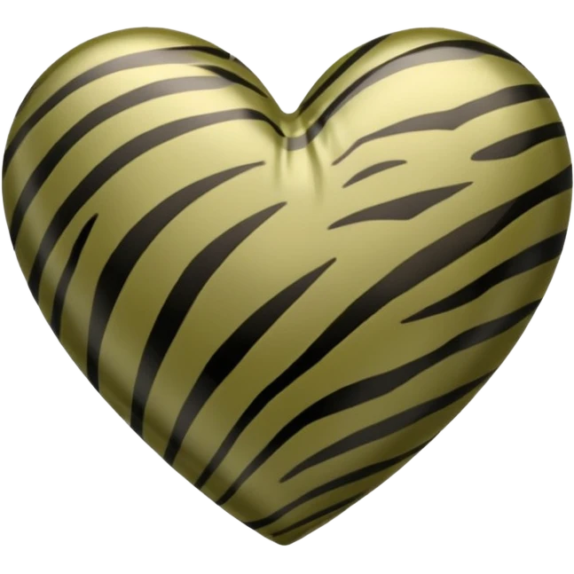 Khaki satin heart like zebra style emoji