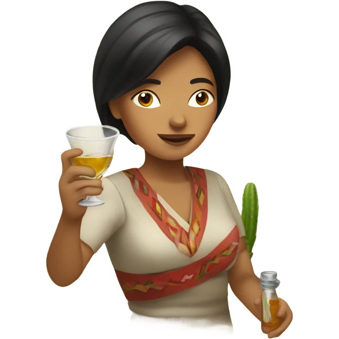Peruvian female, drinking a shot of tequila emoji