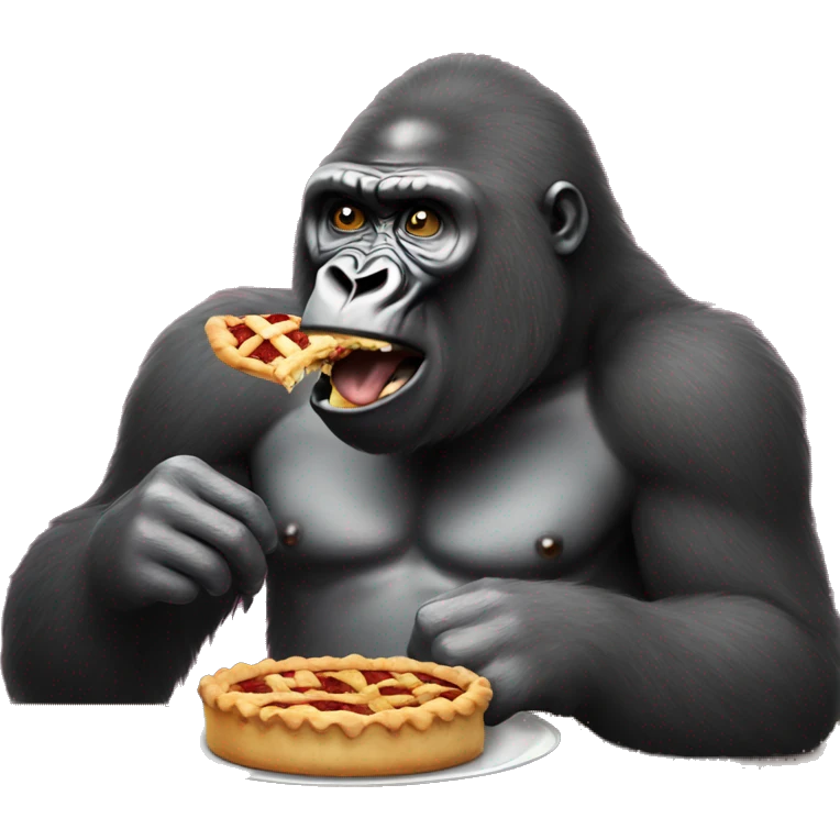 Gorilla eating pie emoji