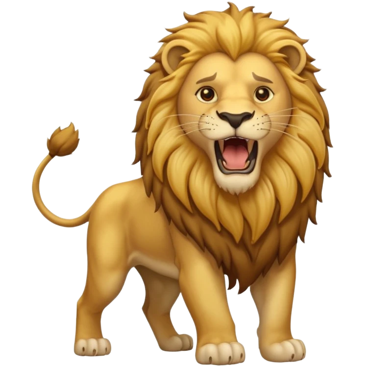 Lion – Golden mane, roaring, standing proudly emoji