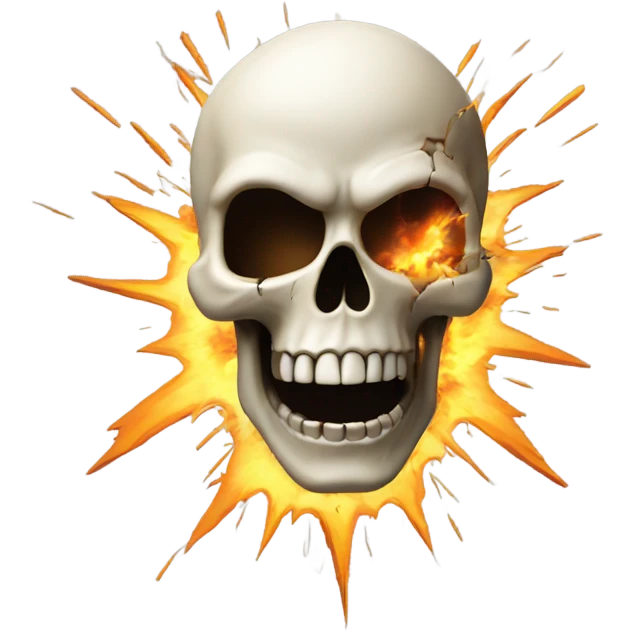 Skull emoji head exploding emoji