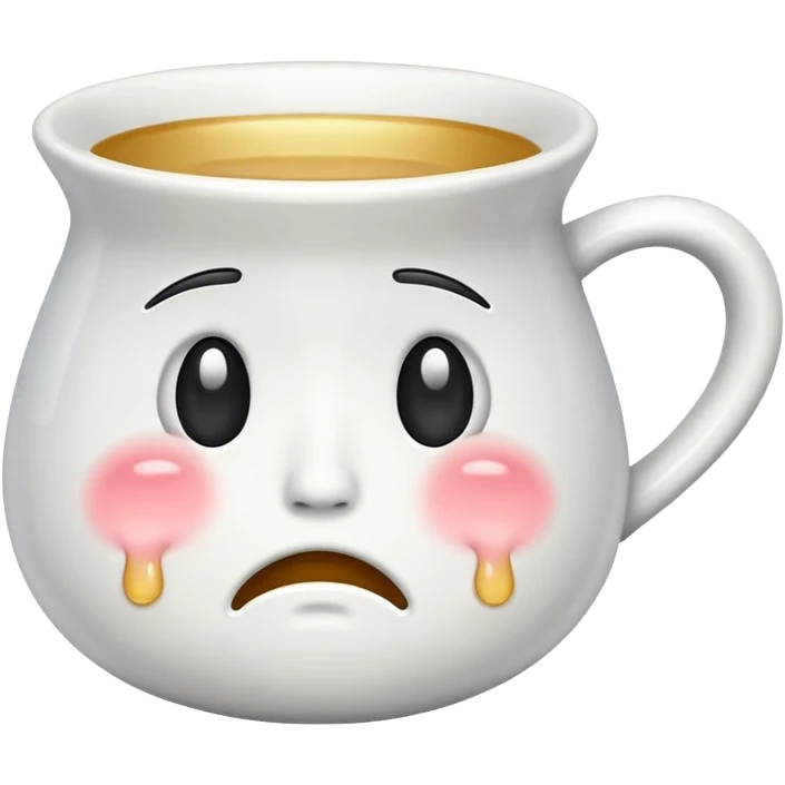 crying cup emoji, cup with frown and tears emoji