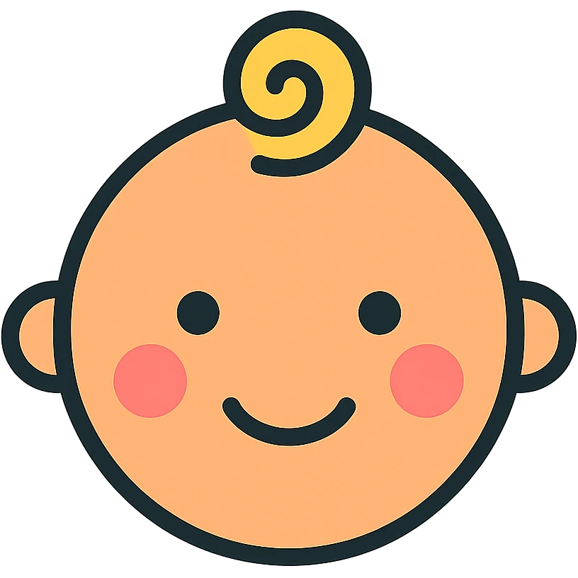 baby face, color outline icon style emoji