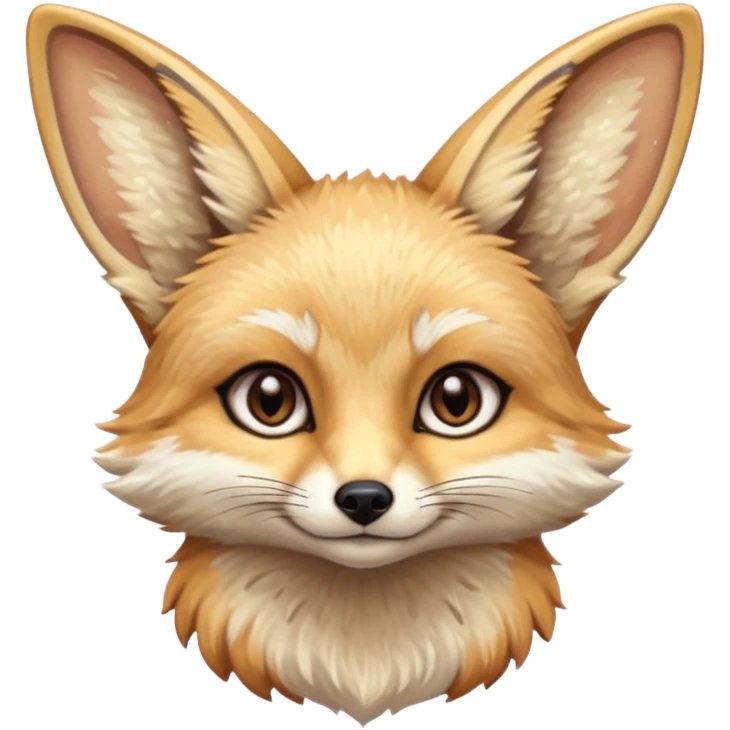 Fennec fox with glittery brown eyes emoji