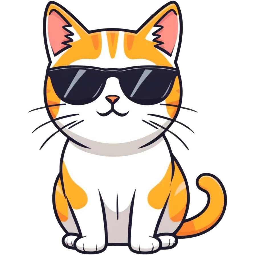 Cat with sunglasses emoji