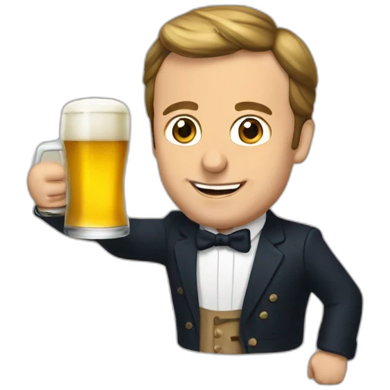Macron qui bois une bière emoji