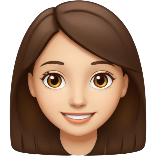Brunette brown eyed light skinned girl emoji