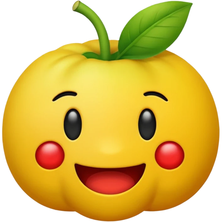 Crear un emoticón que tenga que ver con una variedad de Cambures , y que la paleta de colores sea la siguiente: Rojo Carmín, Amarillo, Amarillo Crema y Verde Pasto emoji