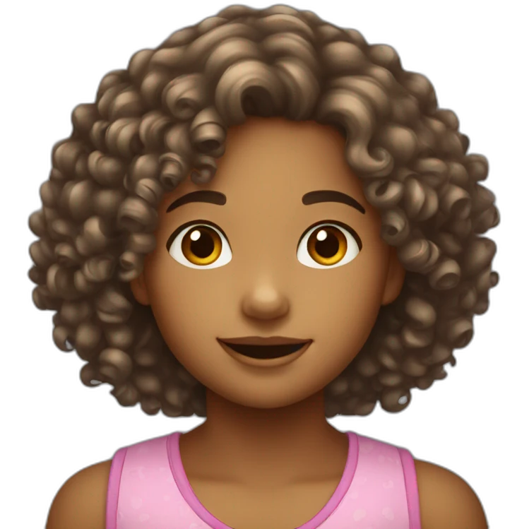 curly hair 8 year old girl emoji