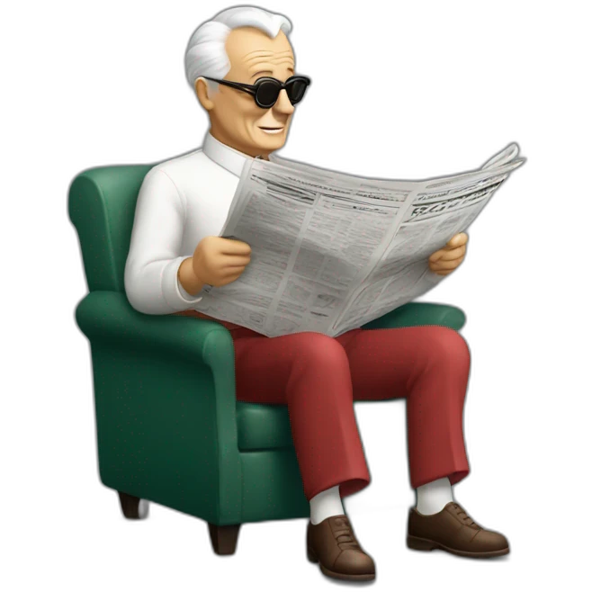 Enzo Ferrari reading his newspaper emoji