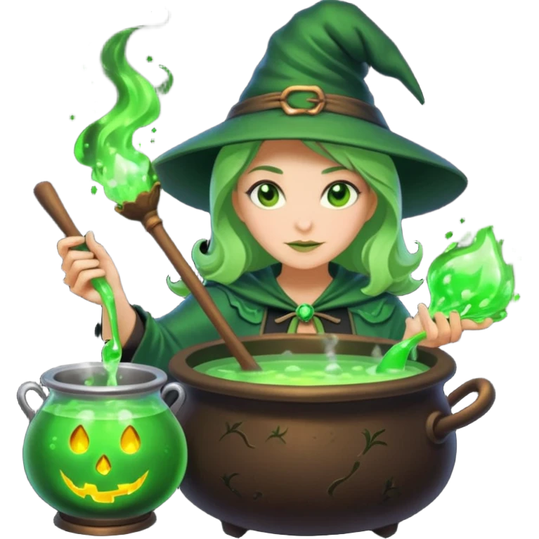 green witch cooking potion emoji