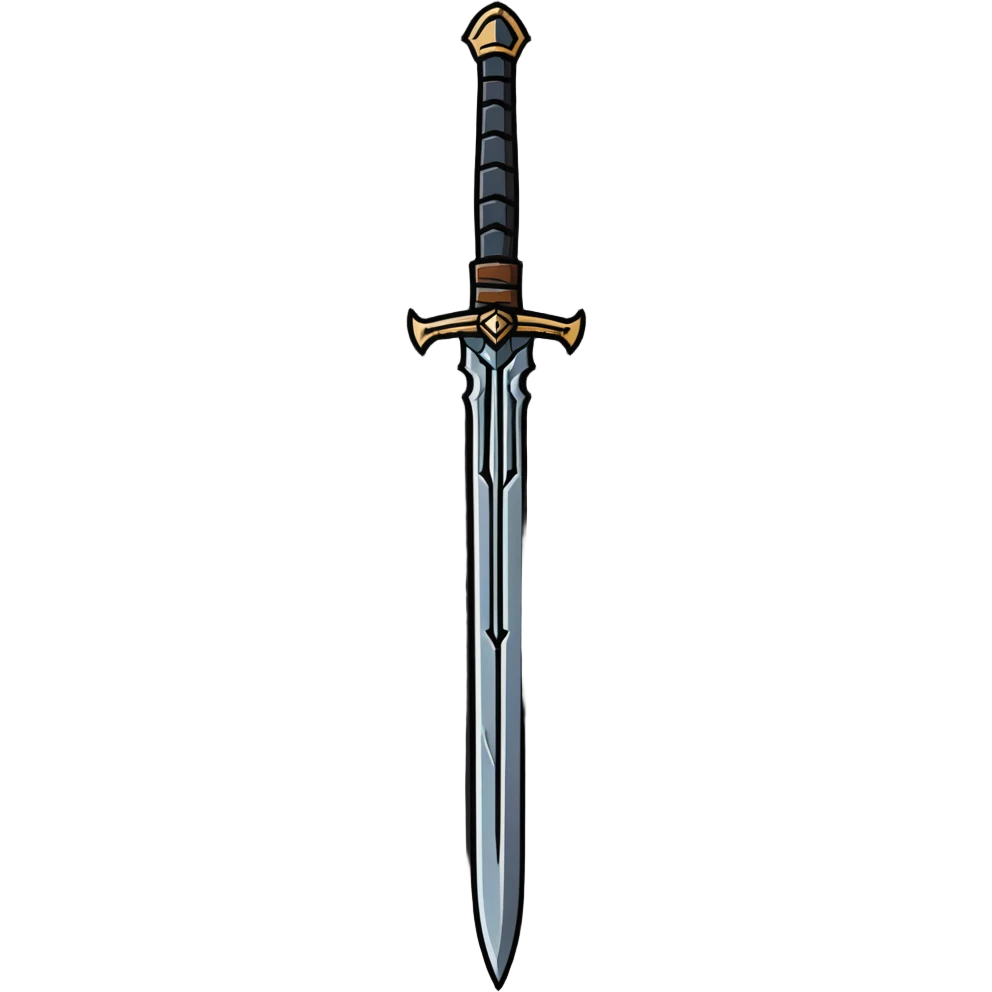 Battle-worn iron sword with leather handle emoji