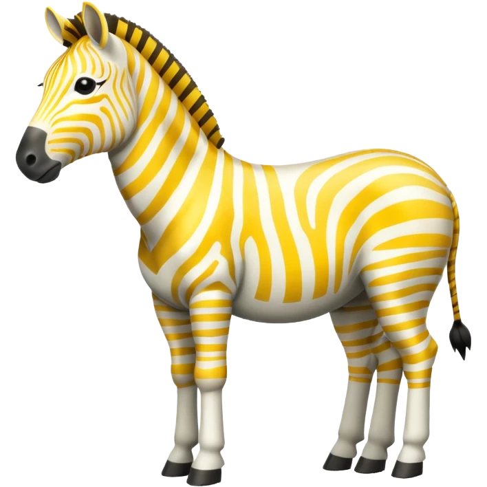 Yellow and white zebra emoji