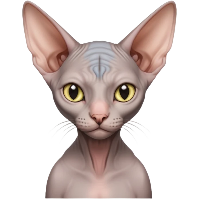 hairless grey cat elf sphynx  emoji