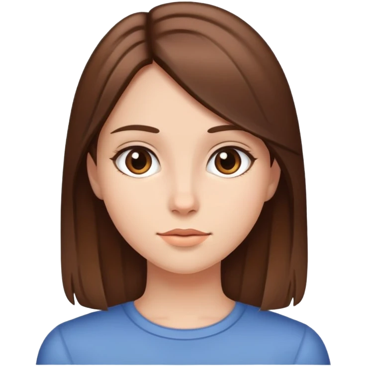 Girl with straight brown hair emoji