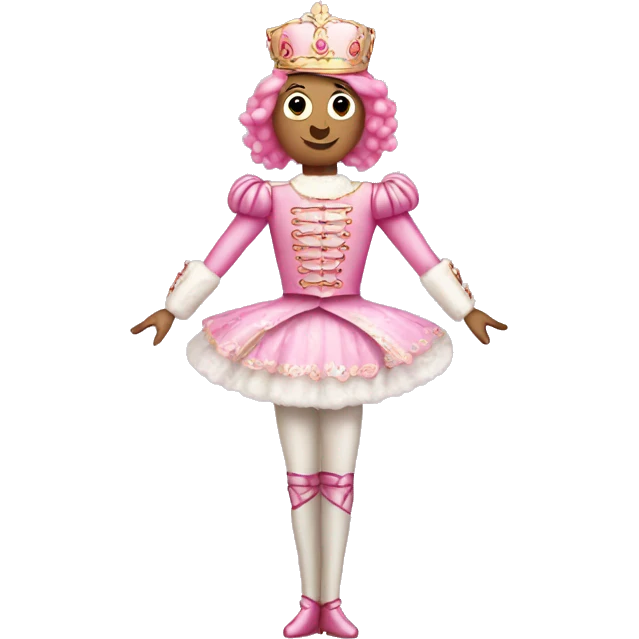 Pink nutcracker with pink hair full body emoji