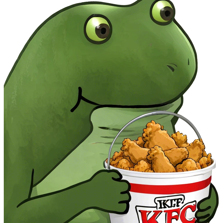 bufo raises a bucket of KFC chicken emoji