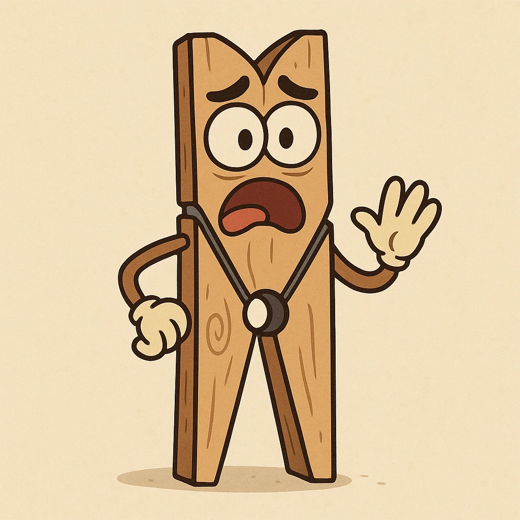 a wooden peg, cartoon style emoji