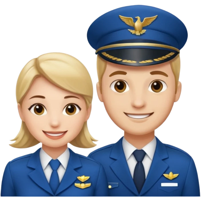 female flight attendant working with her male colleague emoji