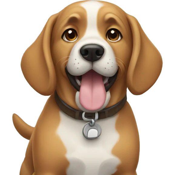 a dog saying hello emoji