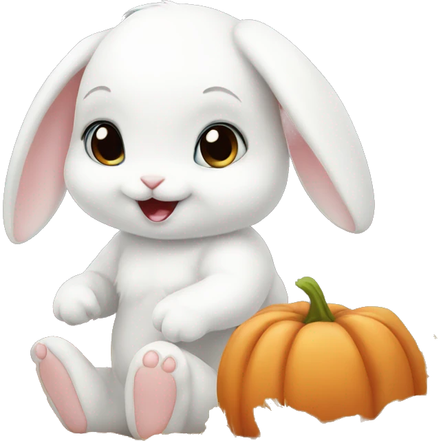 white baby bunny harvest fall emoji