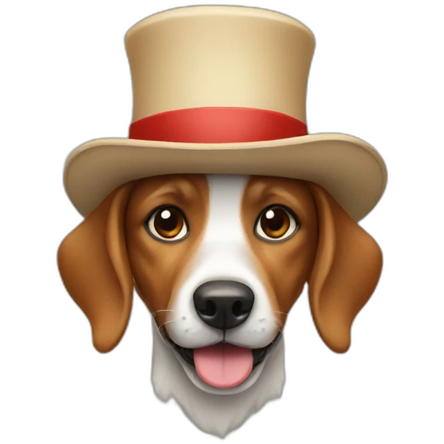 Dog with a hat emoji