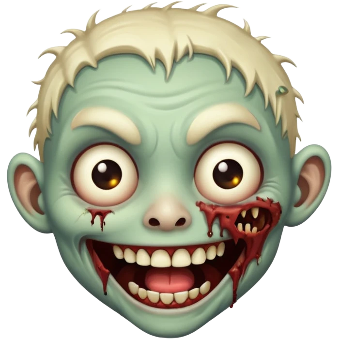 A cute and cheerful zombie is laughing hard emoji