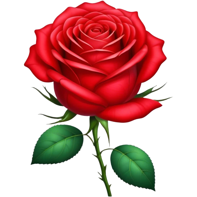 Realistic rose of Persian red color in glamour style emoji