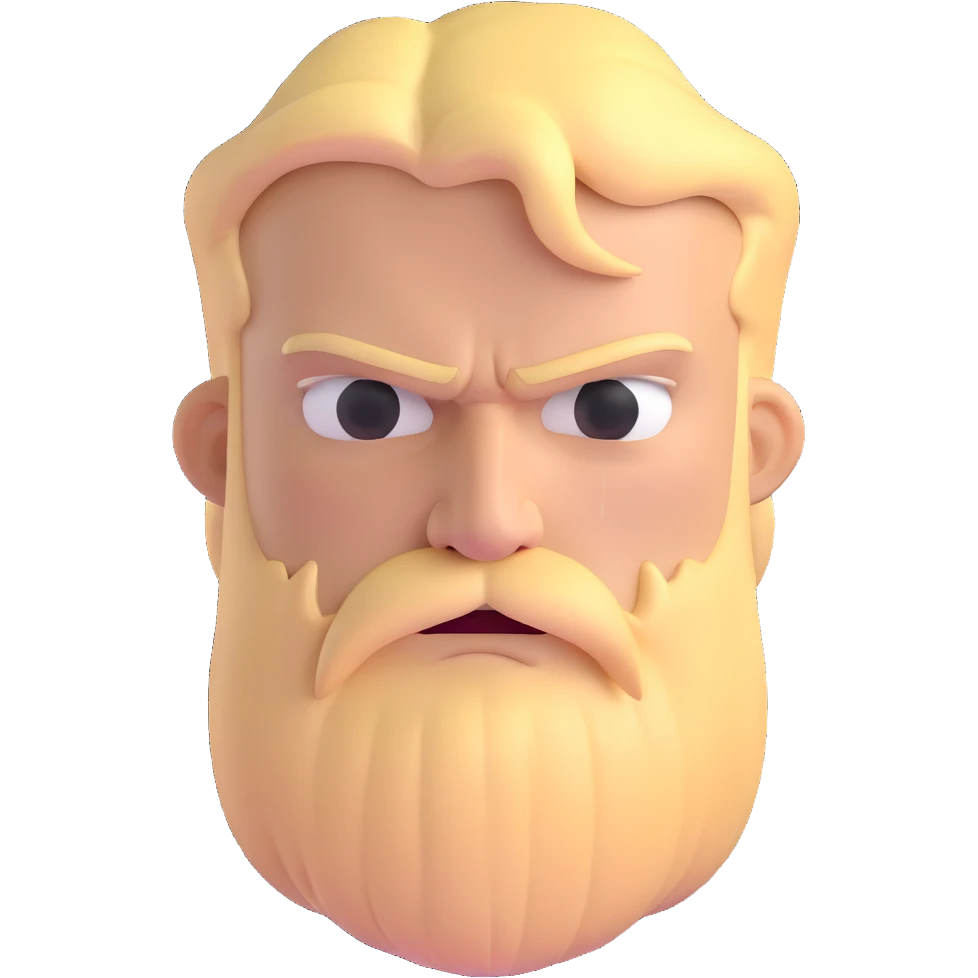 angry man with blonde hair and beard emoji