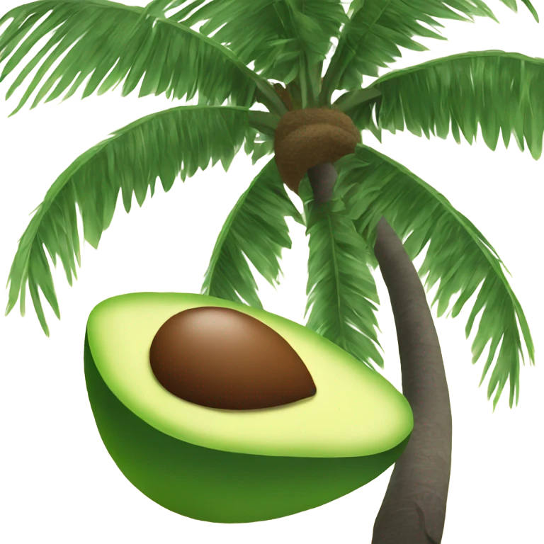 Avocado under a palm tree emoji