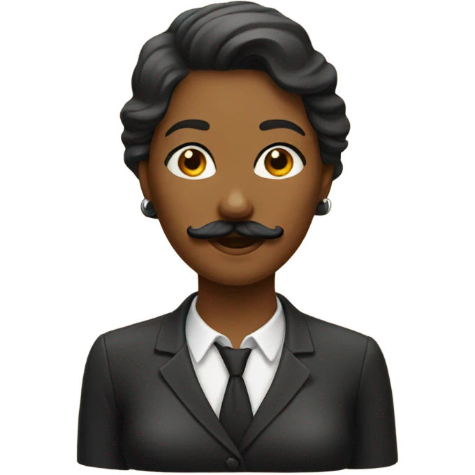 woman with mustache emoji