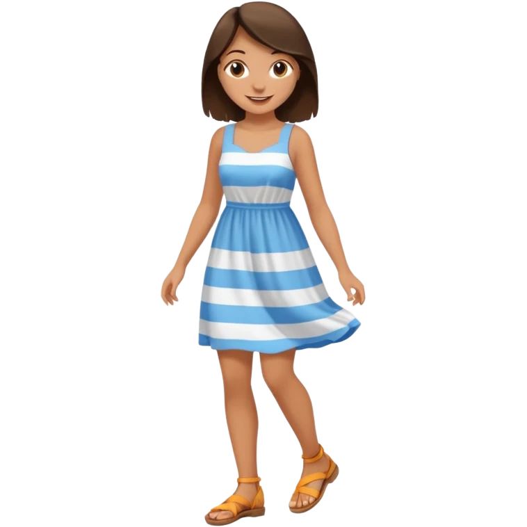 Brunette girl stepping emoji