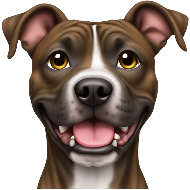 Brindle am-staff terrier smiling emoji