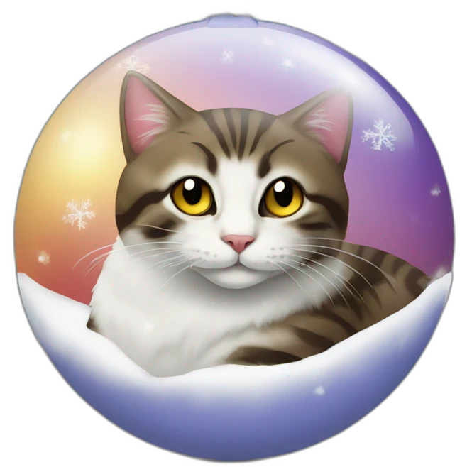 Chrismas ball with cat emoji
