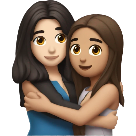 Dua Lipa hugging a  brown haired girl  emoji